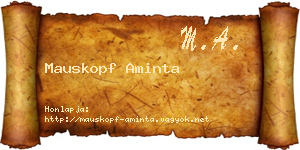 Mauskopf Aminta névjegykártya